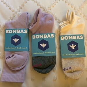 3 pack of Bombas Men's or Womens Casual Socks - Lavender, Charcoal, and Ivory